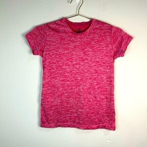 Real Essentials Youth Large Pink Heathered Athletic Tee Quick Dry Activewear